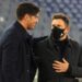 Paulo Fonseca and Eusebio Di Francesco during the Serie A match between AS Roma and Cagliari Calcio at Stadio Olimpico on December 23, 2020 in Rome, Italy (Getty Images)
