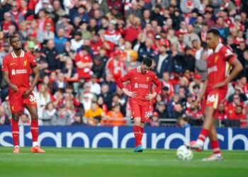 Liverpool's Andrew Robertson stands dejected during the Premier League match at Anfield, Liverpool. Picture date: Saturday September 14, 2024. (Photo by Peter Byrne/PA Images via Getty Images) ليفربول