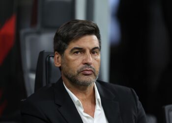 Paulo Fonseca looks on during the Serie A match between Milan and Venezia at San Siro on September 14, 2024. (Photo by Claudio Villa/AC Milan via Getty Images)