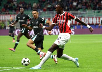 Tammy Abraham during a match against Liverpool at the San Siro on September 17, 2024 (AC Milan via Getty Images)