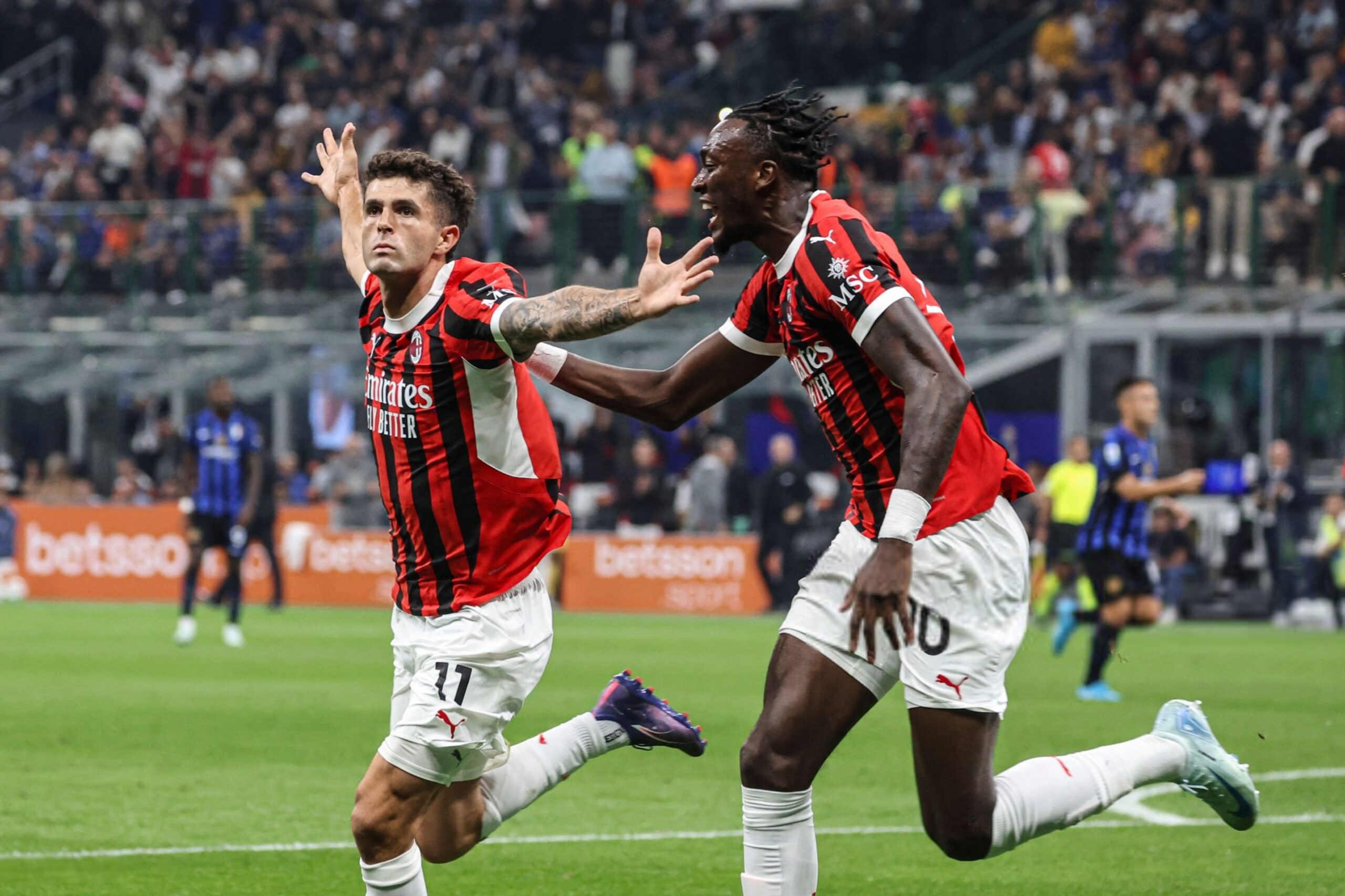 Christian Pulisic and Tammy Abraham AC Milan