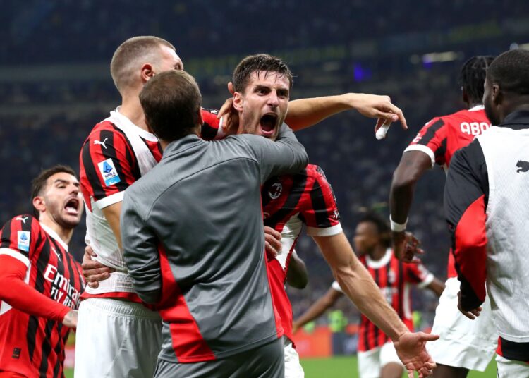 Matteo Gabbia AC Milan celebrating