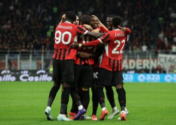 AC Milan players celebrate
