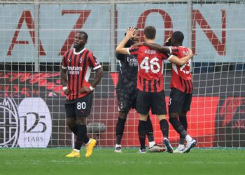 AC Milan's Matteo Gabbia, Yunus Musah, Fikayo Tomori and Mike Maignan