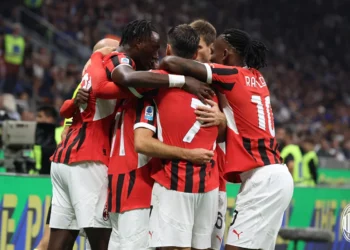 AC Milan players celebrate