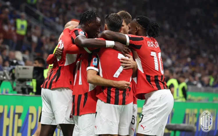 AC Milan players celebrate