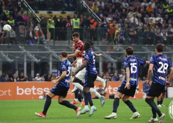 Matteo Gabbia scores for AC Milan against Inter in the derby