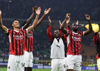 AC Milan players celebrate ميلان