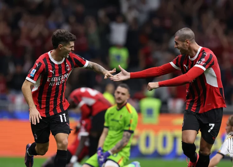 Christian Pulisic and Alvaro Morata AC Milan