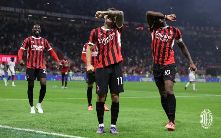 Christian Pulisic and Rafael Leao AC Milan