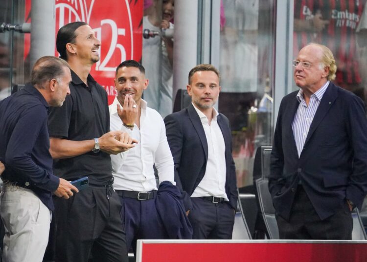 Gerry Cardinale Zlatan Ibrahimovic Geoffrey Moncada Giorgio Furlani Paolo Scaroni AC Milan ميلان
