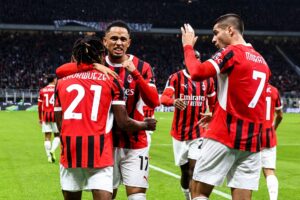 AC Milan players celebrate