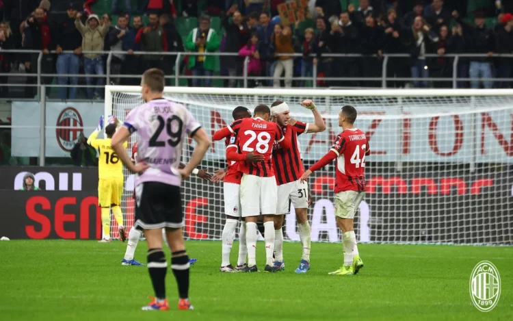 AC Milan players celebrating