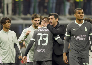 Paulo Fonseca and Francesco Camarda of AC Milan