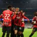 Malick Thiaw AC Milan celebrates after goal vs Real Madrid