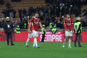 Alvaro Morata and Strahinja Pavlovic of AC Milan vs Juventus موراتا بافلوفيتش ميلان يوفنتوس