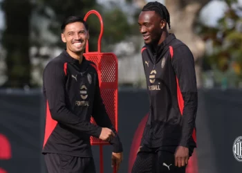 Tijjani Reijnders and Tammy Abraham AC Milan