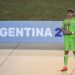 Sebastiano Desplanches holds the trophy for Best Goalkeeper after the Argentina 2023 U-20 World Cup final match between Uruguay and Italy at the Estadio Unico Diego Armando Maradona stadium in La Plata, Argentina, on June 11, 2023.