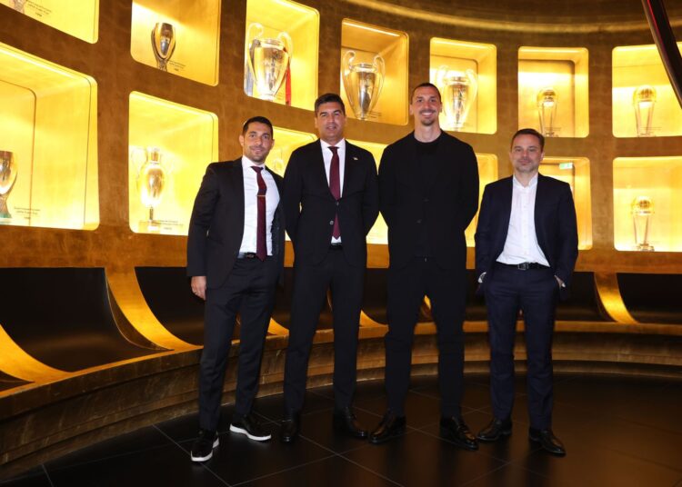 Zlatan Ibrahimovic, Giorgio Furlani, Paulo Fonseca Geoffrey Moncada AC Milan ميلان فونسيكا مونكادا فورلاني إبراهيموفيتش