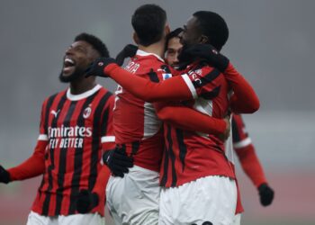 AC Milan players celebrate ميلان
