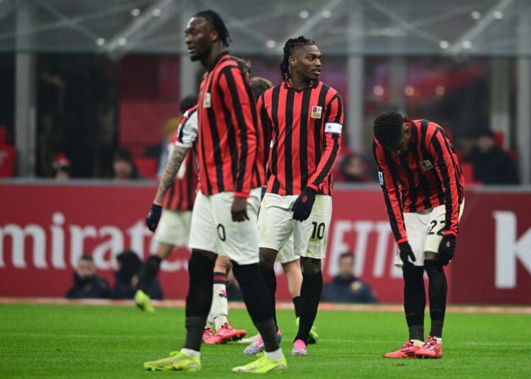 Rafael Leao and Tammy Abraham of AC Milan ميلان لياو أبراهام