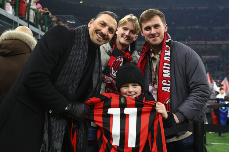 Vinnie with Zlatan Ibrahimovic of AC Milan