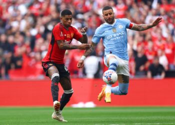 Kyle Walker and Marcus Rashford ووكر راشفورد
