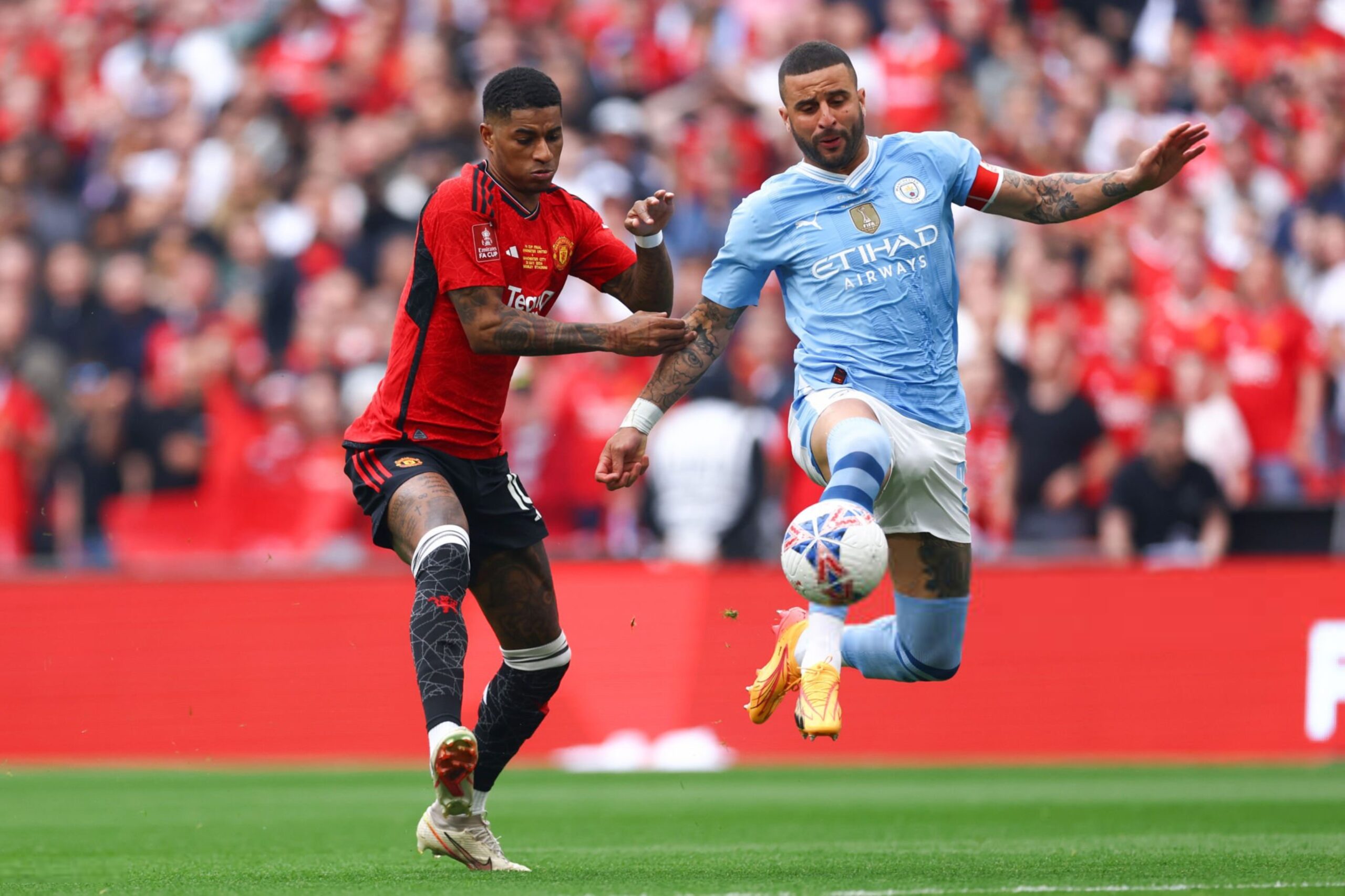 Kyle Walker and Marcus Rashford ووكر راشفورد