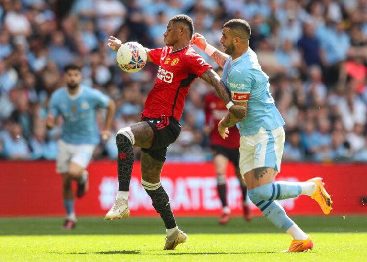 Kyle Walker and Marcus Rashford ووكر راشفورد