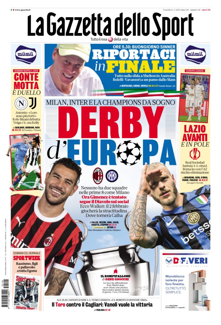 Gazzetta: Gimenez is tempted by Milan – Walker should be ready for derby