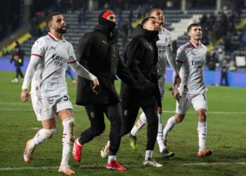 AC Milan players celebrating ميلان