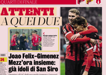 Gazzetta: Félix – Giménez: half an hour together at Milan, already idols at San Siro