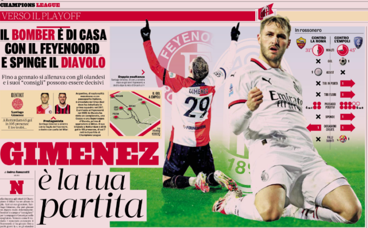 Gazzetta: Santiago Gimenez feels at home with Feyenoord – This is your match