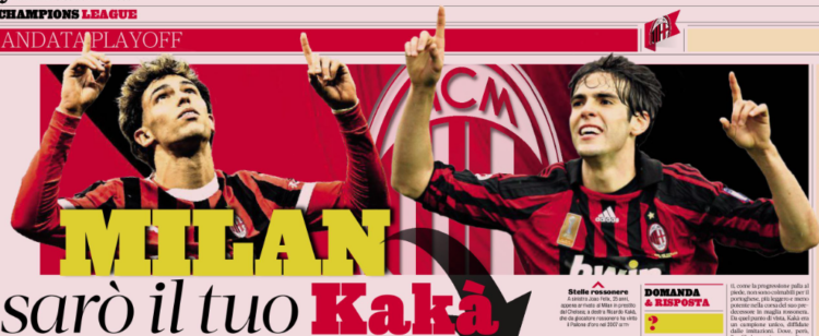 Gazzetta: “Milan, I will be your Kaká.” João Félix all in: “Ricky is my idol, I would like to stay.”