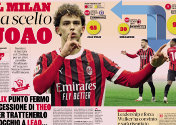 Gazzetta: Milan chooses Joao Felix – His stay could be financed by Theo’s exit…