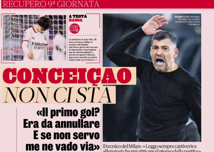 Gazzetta: Conceicao does not accept the loss – “If I’m not needed, I’ll leave”