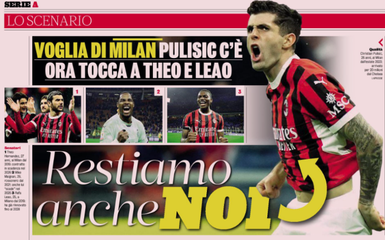 Gazzetta: Desire for Milan: Pulisic is in. Now it’s up to Theo and Leao