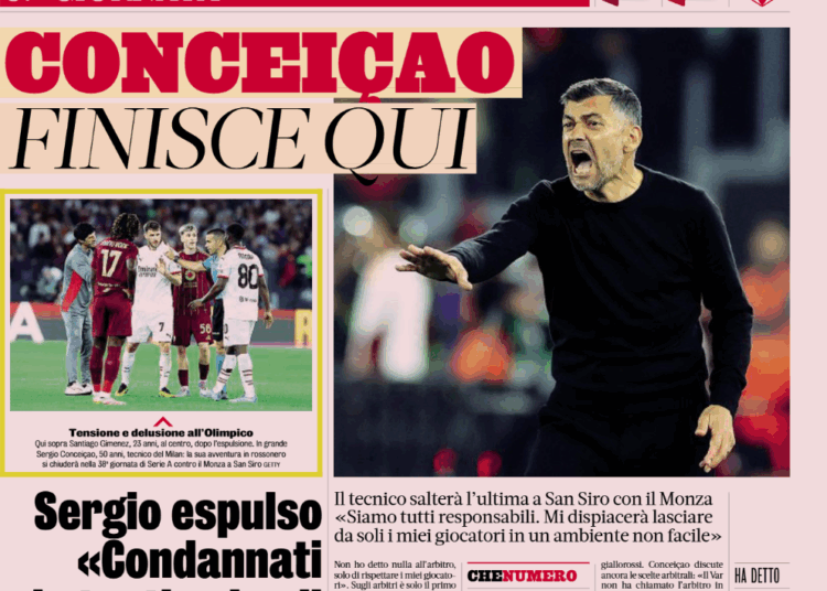Gazzetta: Conceicao’s adventure ends here – The coach sent off vs Roma