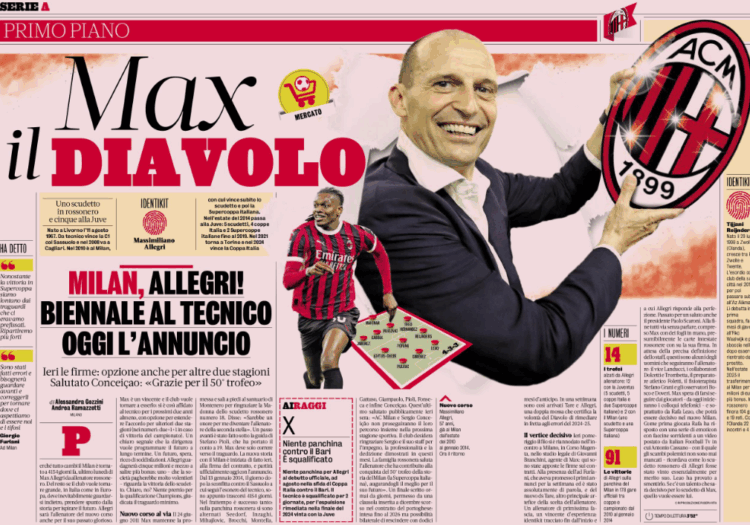 Gazzetta: Milan, Allegri signs two-year deal | Official announcement today