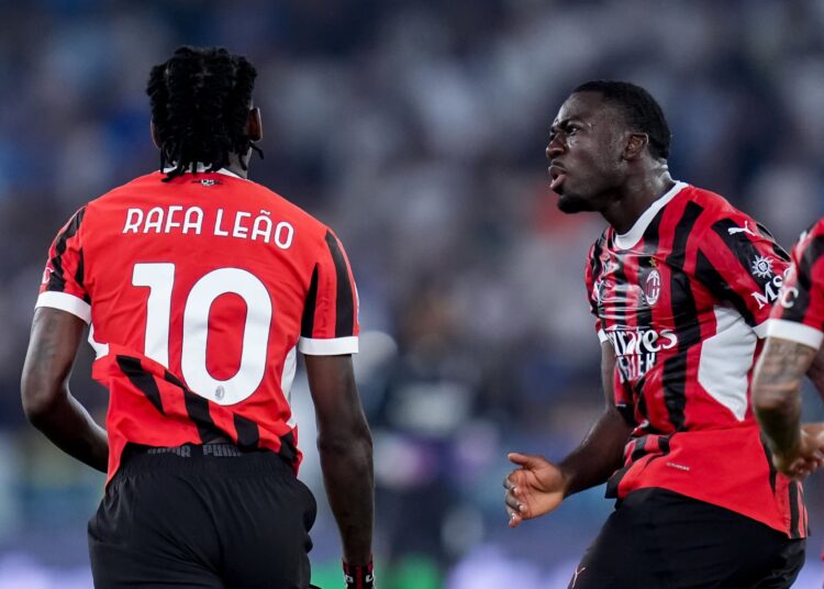 Rafael Leao and Youssouf Fofana of AC Milan لياو فوفانا ميلان