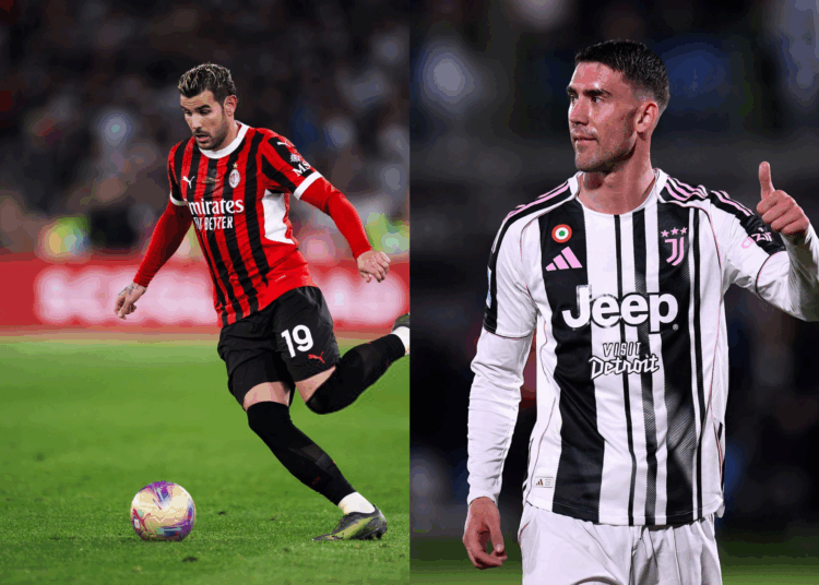 Theo Hernandez Dusan Vlahovic فلاهوفيتش ثيو ميلان يوفنتوس Milan Juventus