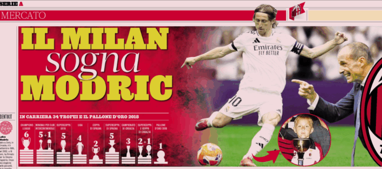 Gazzetta: Milan dreams of Modric – He is a Milanista and is a free agent