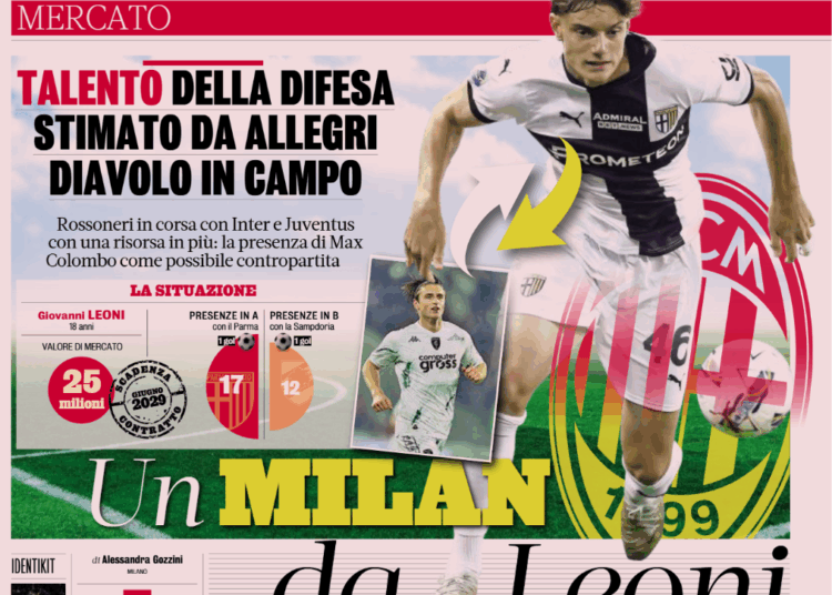 Gazzetta: Giovanni Leoni admired by AC Milan coach Allegri