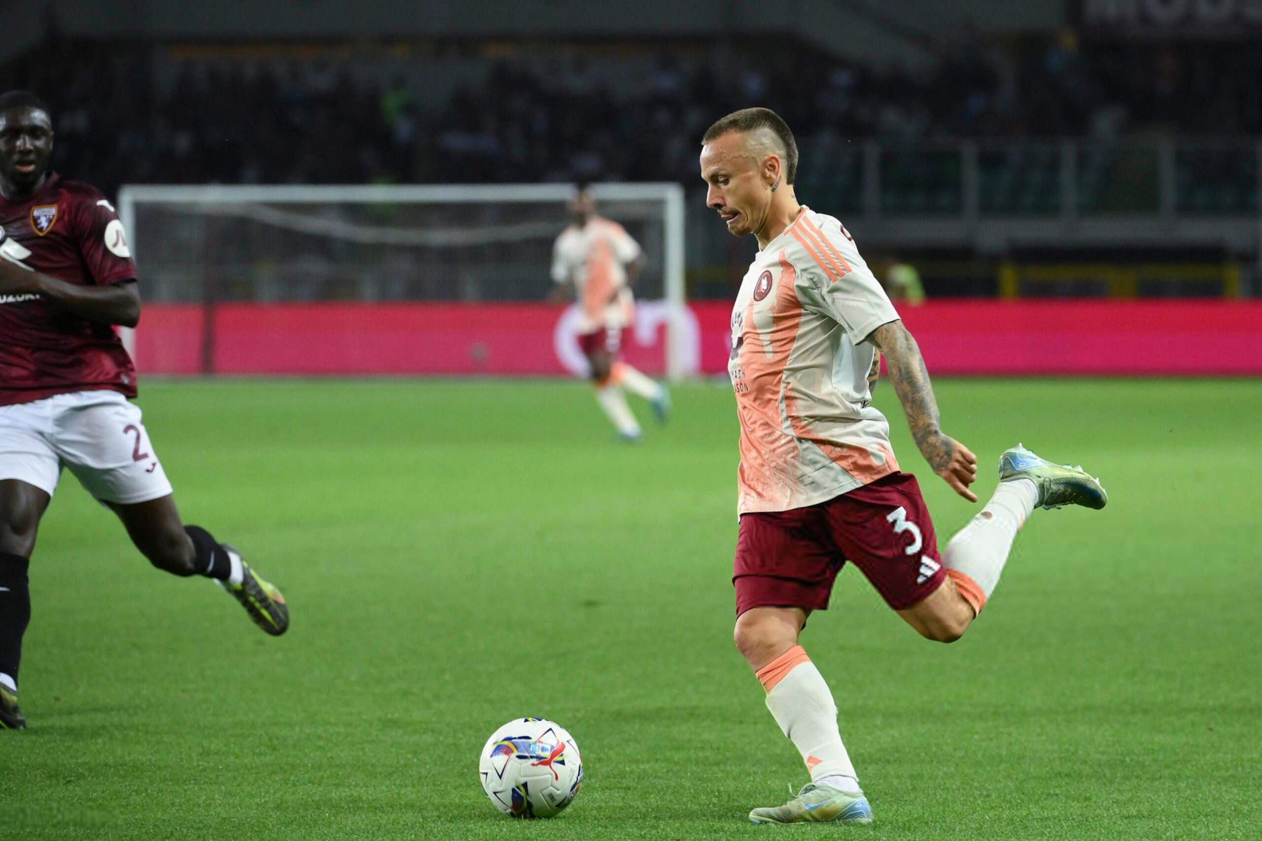 AS Roma player Angelino during the Serie A match between Torino and AS Roma at Stadio Olimpico di Torino on May 25, 2025 in Turin, Italy. (Photo by Luciano Rossi/AS Roma via Getty Images)