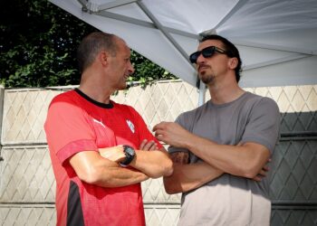 Zlatan Ibrahimovic and Massimiliano Allegri of AC Milan إبراهيموفيتش أليغري ميلان