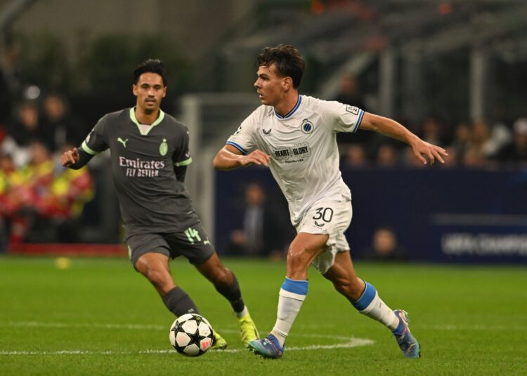 Club Brugge's Ardon Jashari vs AC Milan