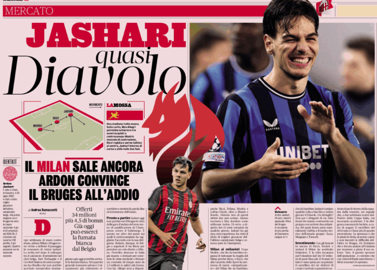 Gazzetta: Jashari almost a Rossonero