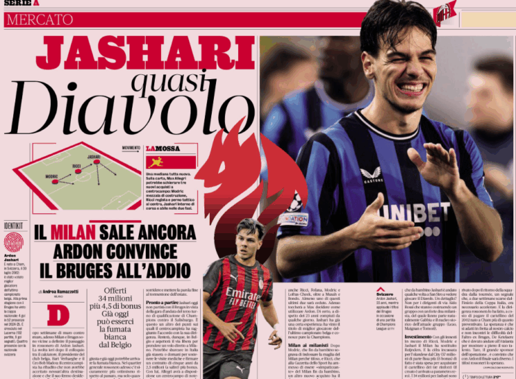 Gazzetta: Jashari almost a Rossonero
