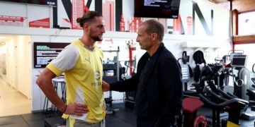 Massimiliano Allegri Adrien Rabiot AC Milan ميلان رابيو أليغري