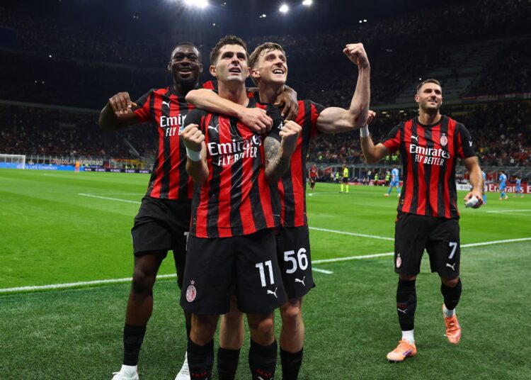 Christian Pulisic Santiago Gimenez Youssouf Fofana Alexis Saelemaekers AC Milan ميلان بوليسيك سانتياغو خيمينيز يوسف فوفانا ساليماكرز